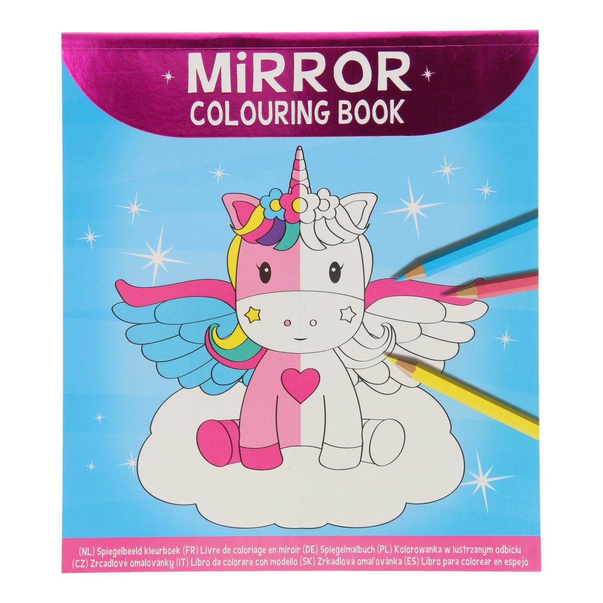 Coloring book mirror image drawing