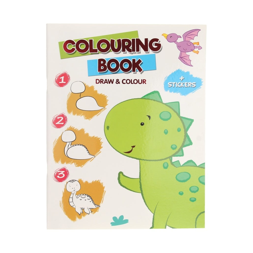 Learn drawing coloring book with stickers