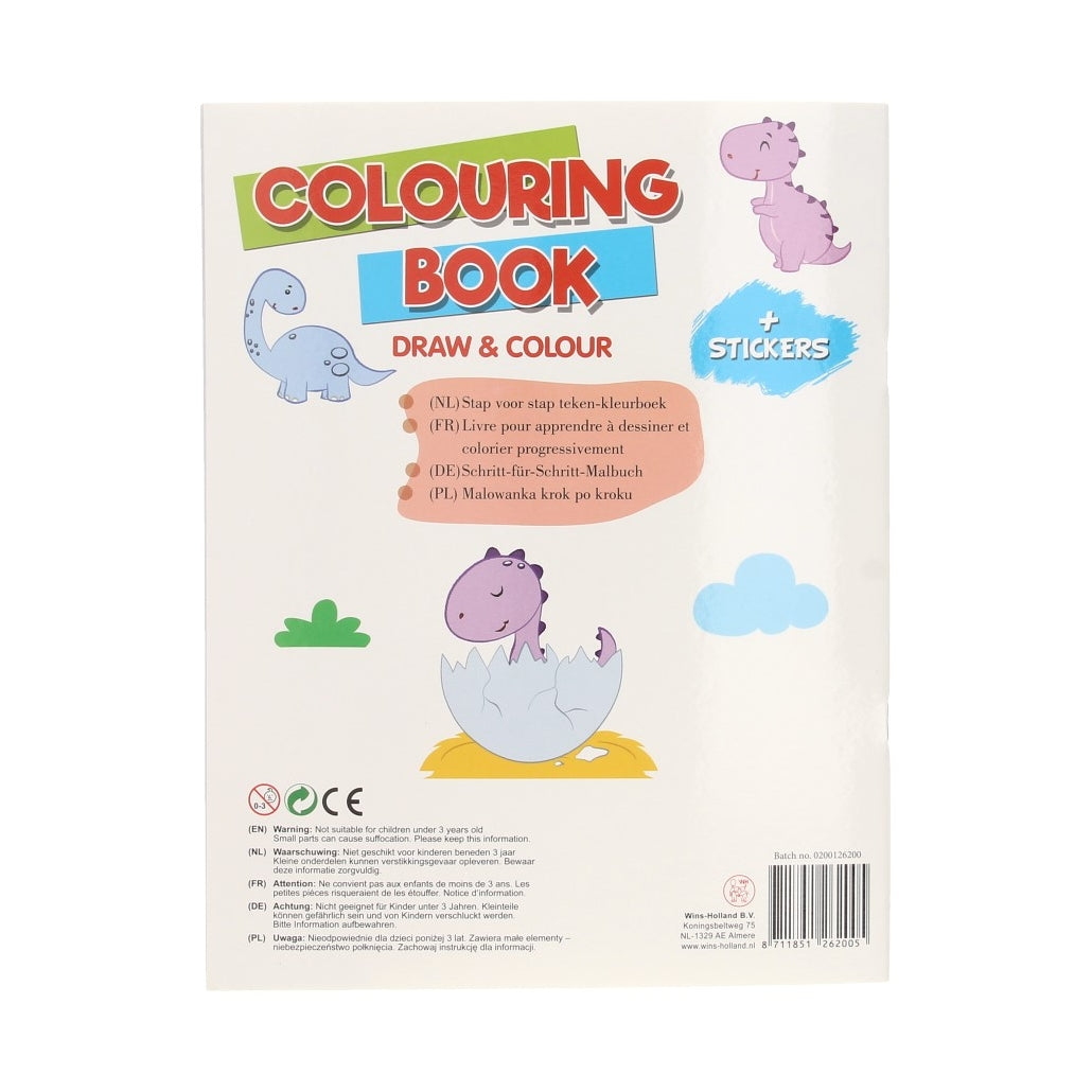 Learn drawing coloring book with stickers