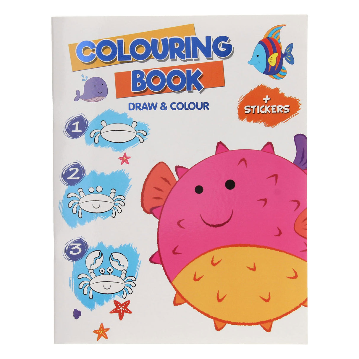 Learn drawing coloring book with stickers