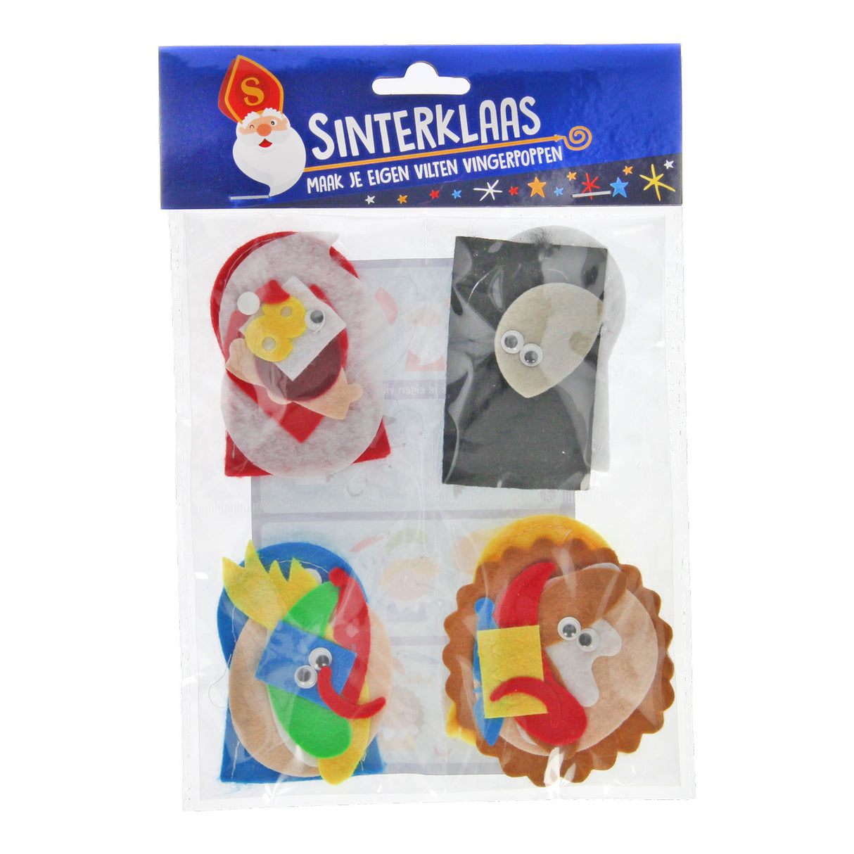 Make your own felt finger pops Sinterklaas, 4st.