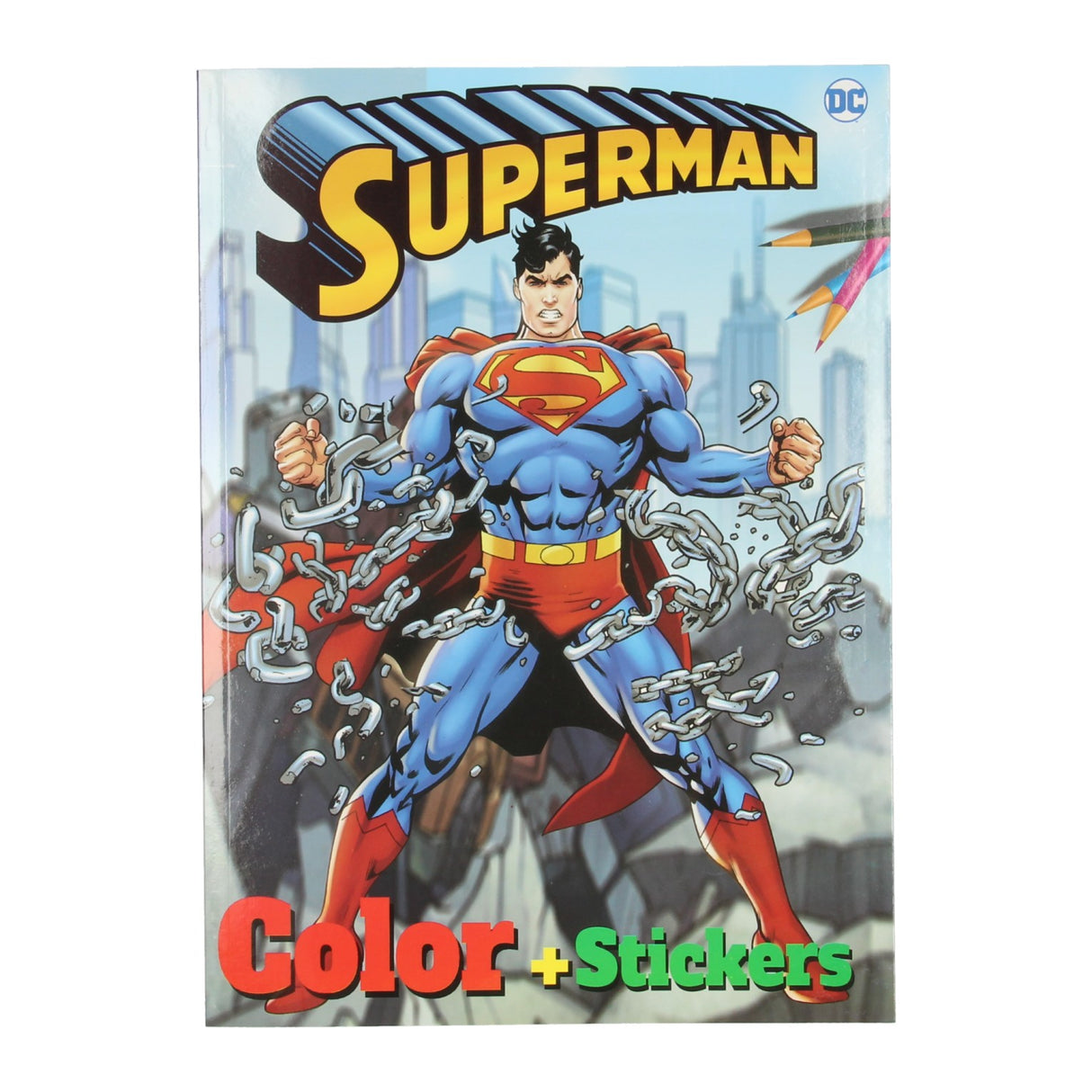 Warner Bros Color Color Book Superman con pegatinas