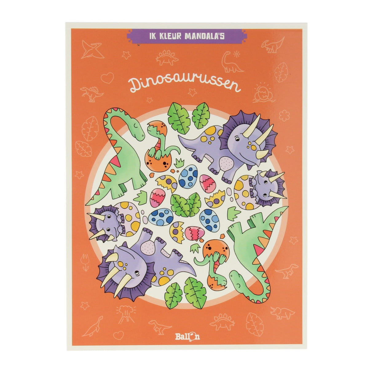 Gewannen Holland ech Faarf mandalas Dinosaurier