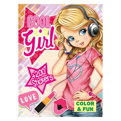 Book specials Netherlands BV color fun girls coloring book with 200 stickers