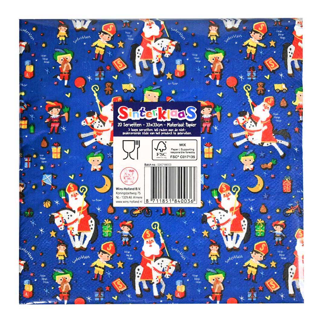 Wins Holland napkins Sinterklaas party - 20 pcs.