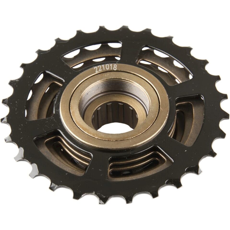 Postmoderne E freewheel 7 speed 14-28t zwart-bruin in box