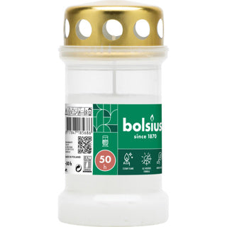 Bolsius gravlys nr.3 hvit med lokk