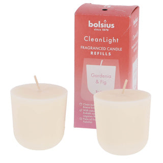Bolsius utántöltő clean light pack 2 gardénia füge | 6 darab