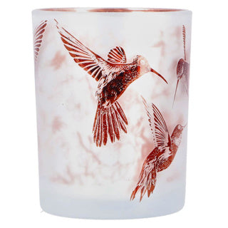 Be firmos arbatos žvakidės laikiklis kolibri l baltas rudas stiklas 10x10x12,5cm | 2 vnt