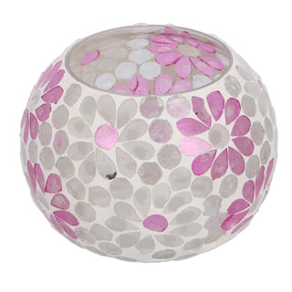 Nee Mark lantern Holly l wäiss rosa Kugelglas 10x14x14cm | 2 stk