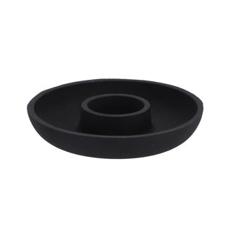 Uimh sealbhóir coinneal branda alúmanam dubh 13.5x13.5x2.5cm | 2 ríomhaire