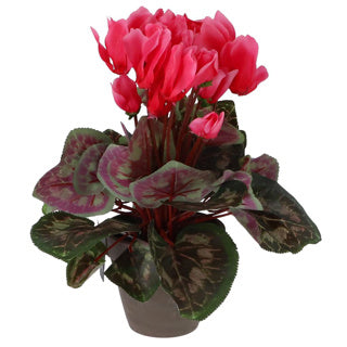 Kënschtlech Planz Cyclamen rosa am Dëppe
