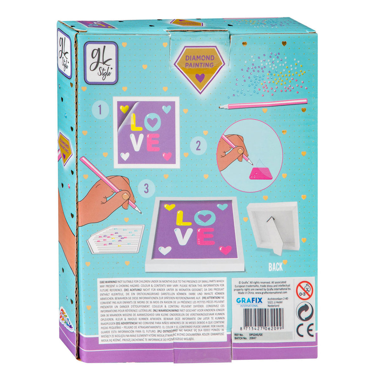 Set fai da te Pittura con diamanti 'LOVE'
