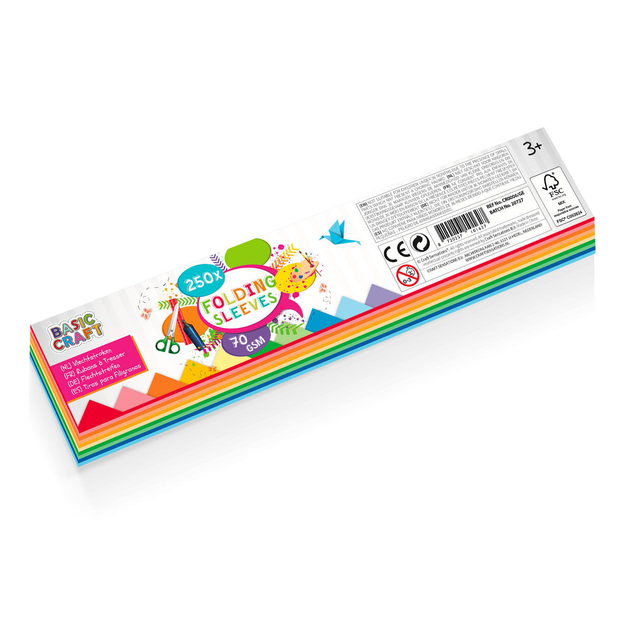 Creative craft group colored braiding strips, 250 pcs.
