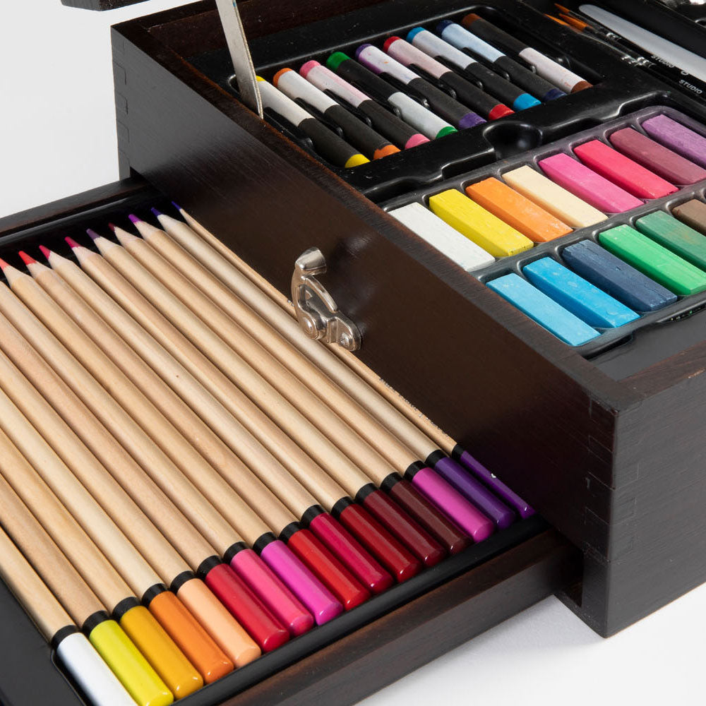 Creative craft group luxury wooden creative case, 115 pcs.