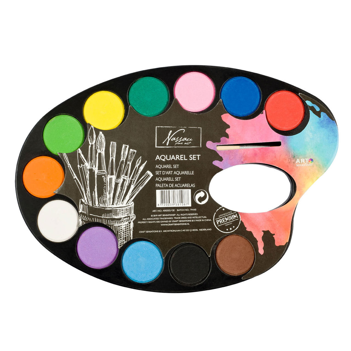 Creative Craft Group Paint Palette Aquarel, 12 farver