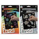 Creative craft group a5 kraskaarten glitter regenboog - 4 kraskaarten