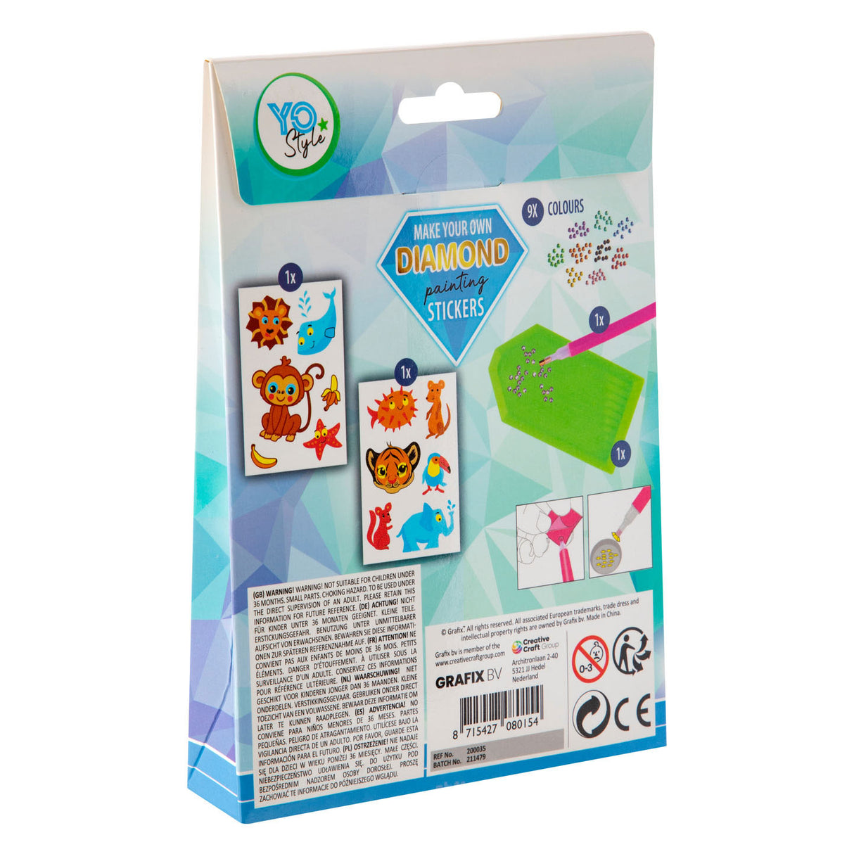 Creative Craft Group Machen Sie Ihre eigenen Diamantmaler -Aufkleber, 12dlg.