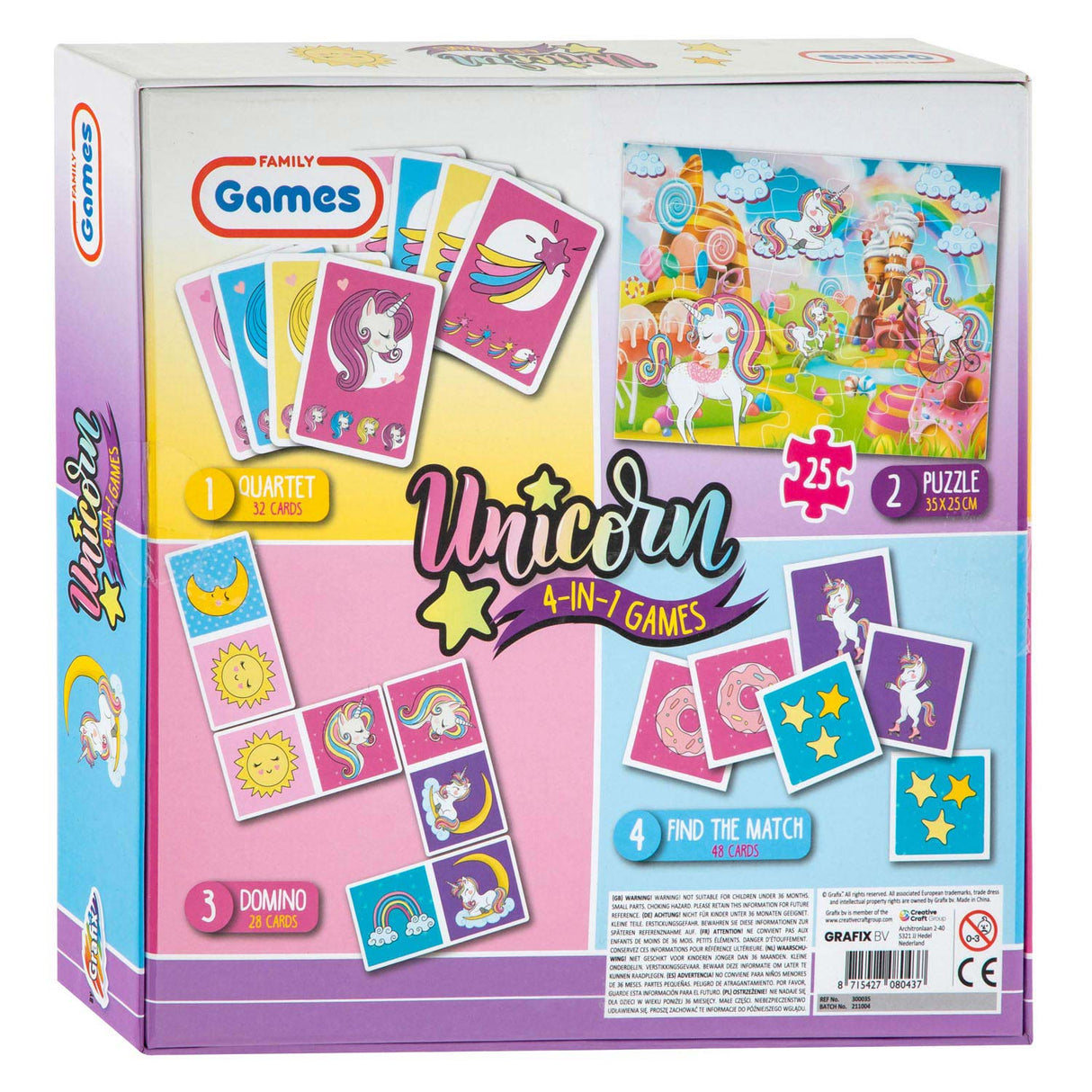 Grafix spellendoos 4in1 eenhoorn