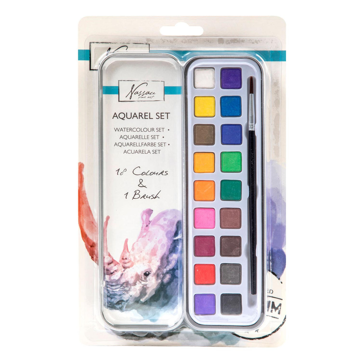 Nassau Aquarel Paint Set, 18 farver