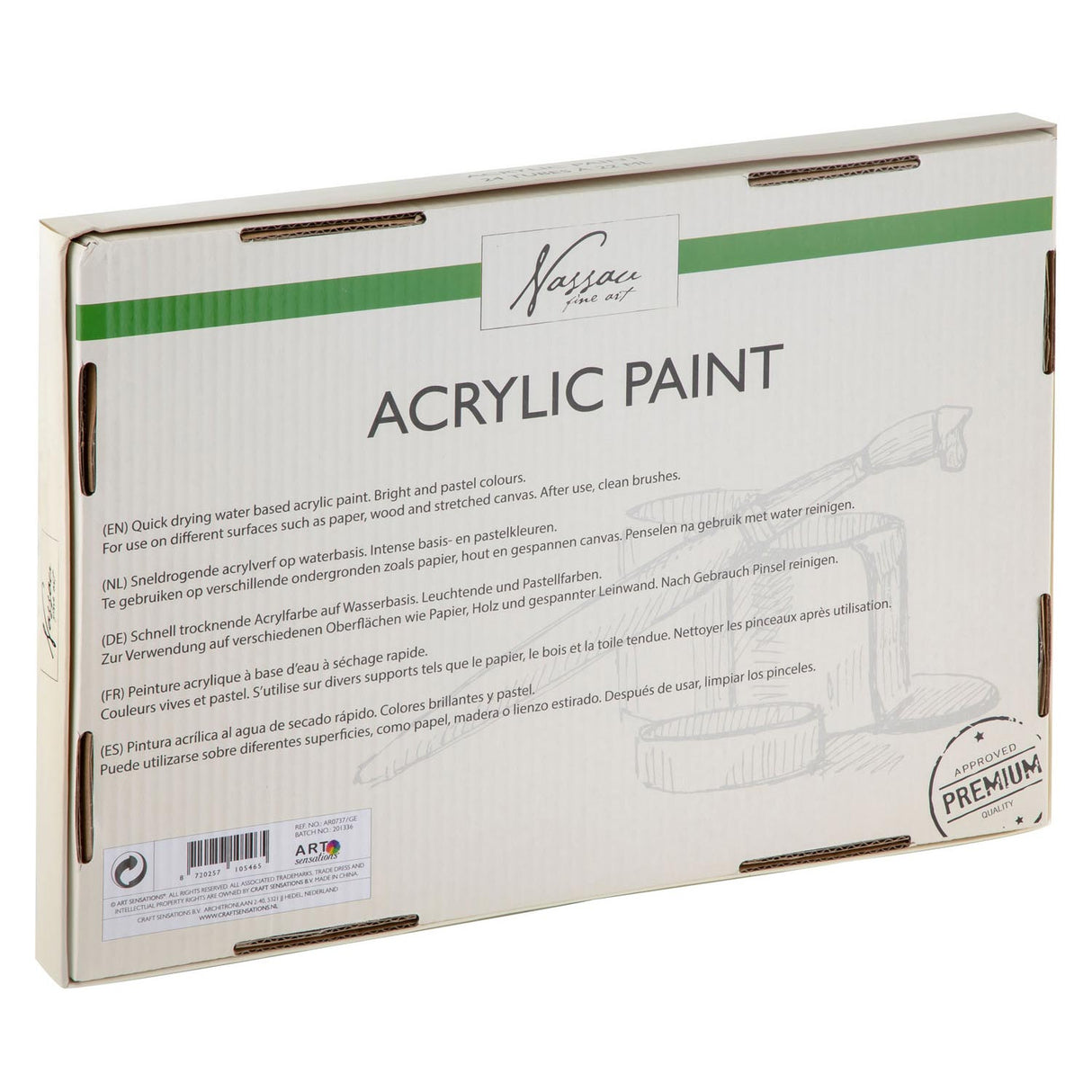 Nassau Fine Art Nassau Acrylic Paint Base and Pastel Colors, 24x22ml