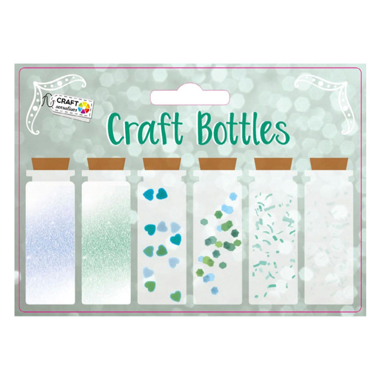 Creative Craft Group Decoratie Flesjes, 6 x 15g Groen Blauw