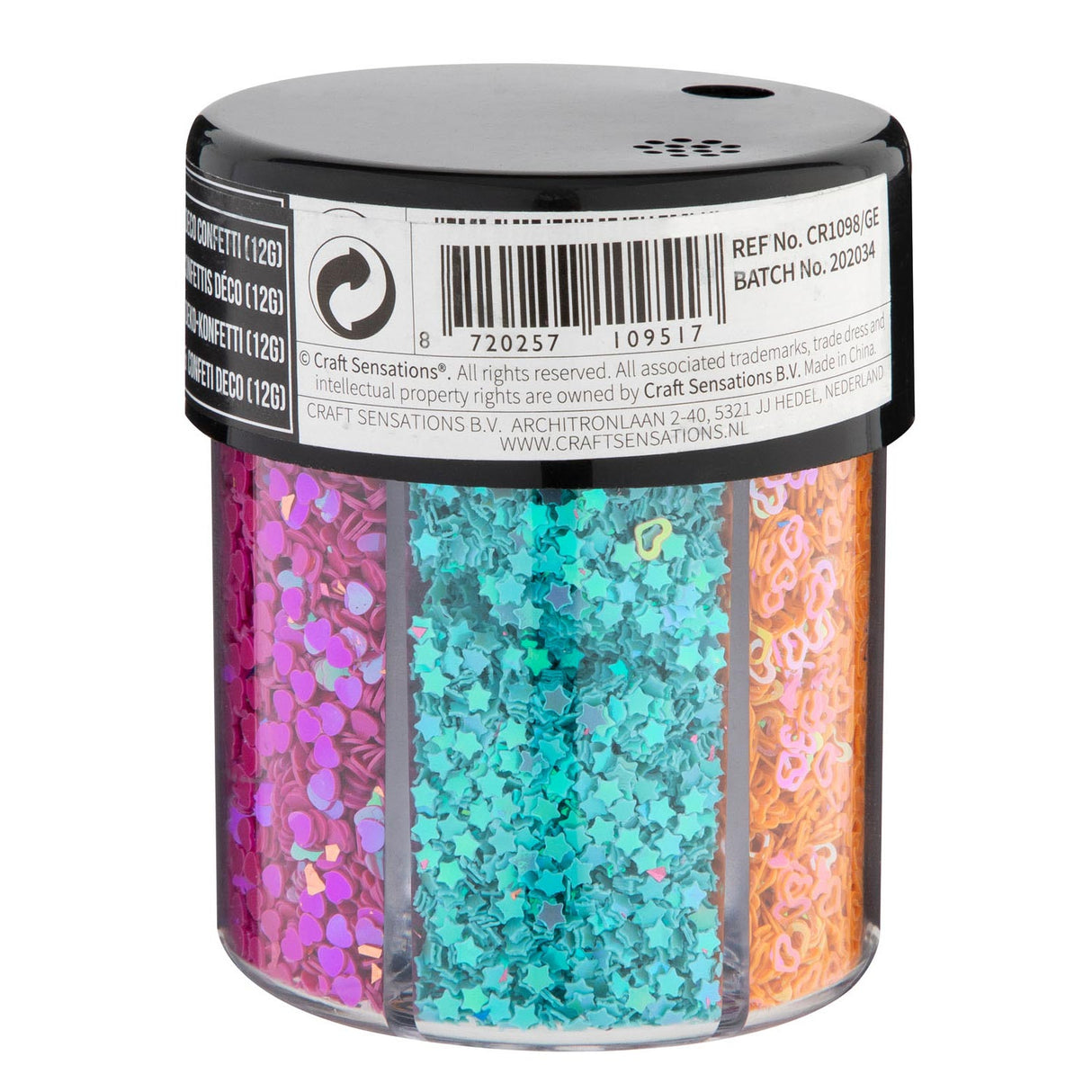 Creative Craft Group Decoration Confetti v loncu, 6 barv