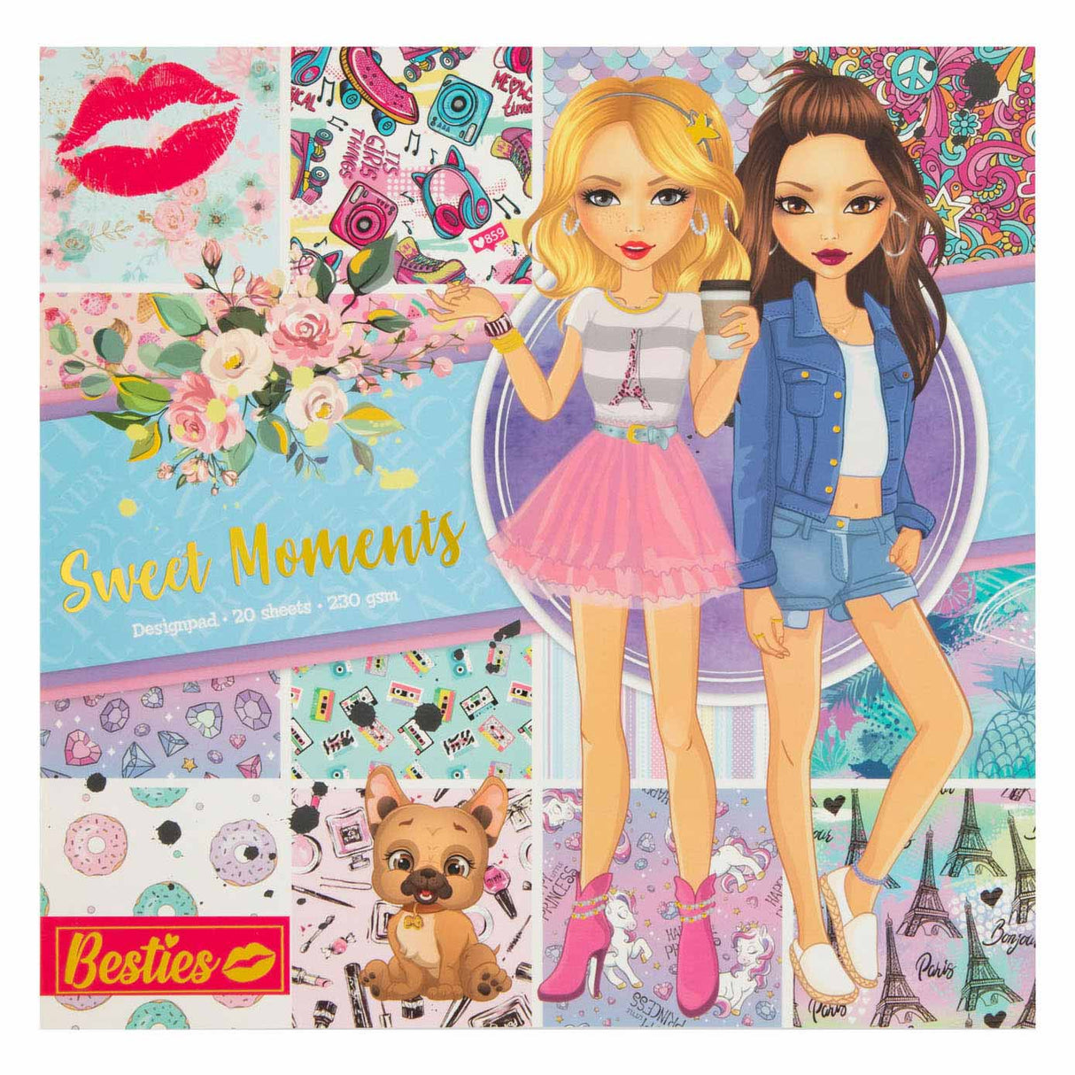 Grupo de artesanato criativo besties design bloco momentos doces, 20 folhas