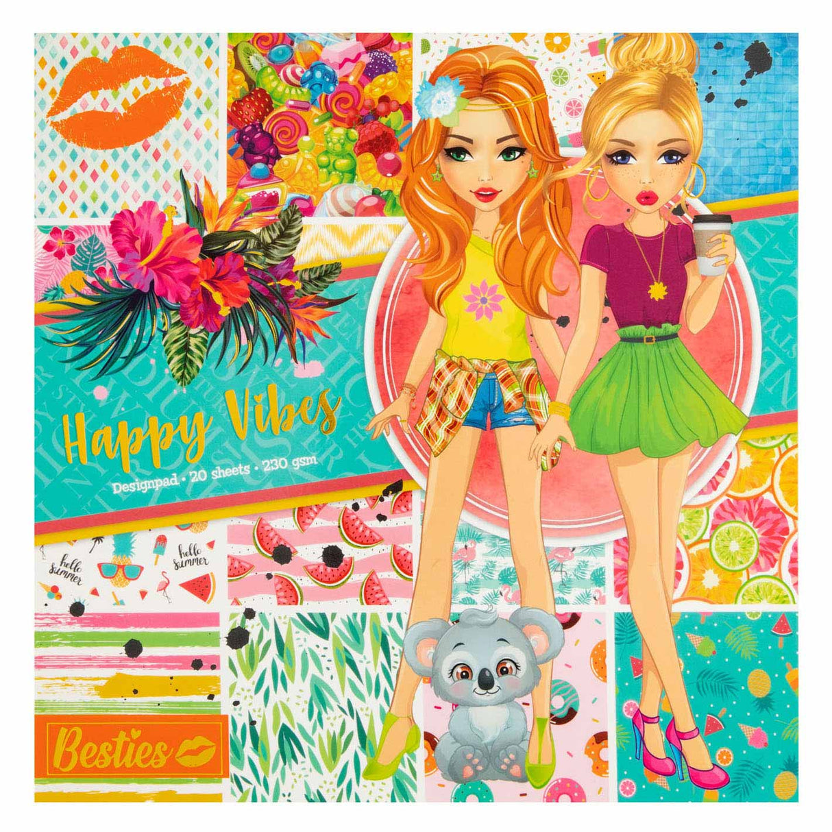 Creative craft group besties design pad happy vibes, 20 sheets