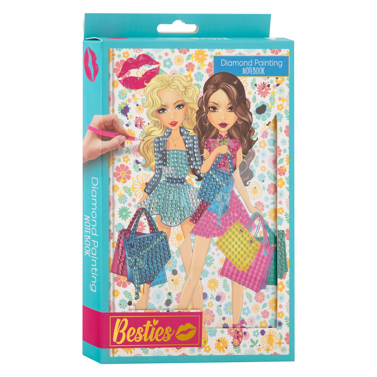 Besties Diamond Maleri Notebook - Blå