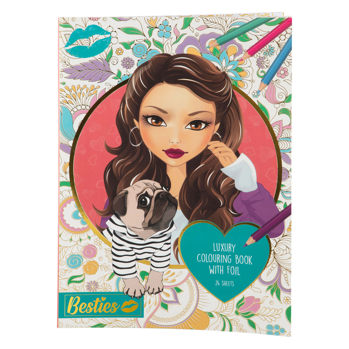 Libro da colorare di lusso besties con foglio A4