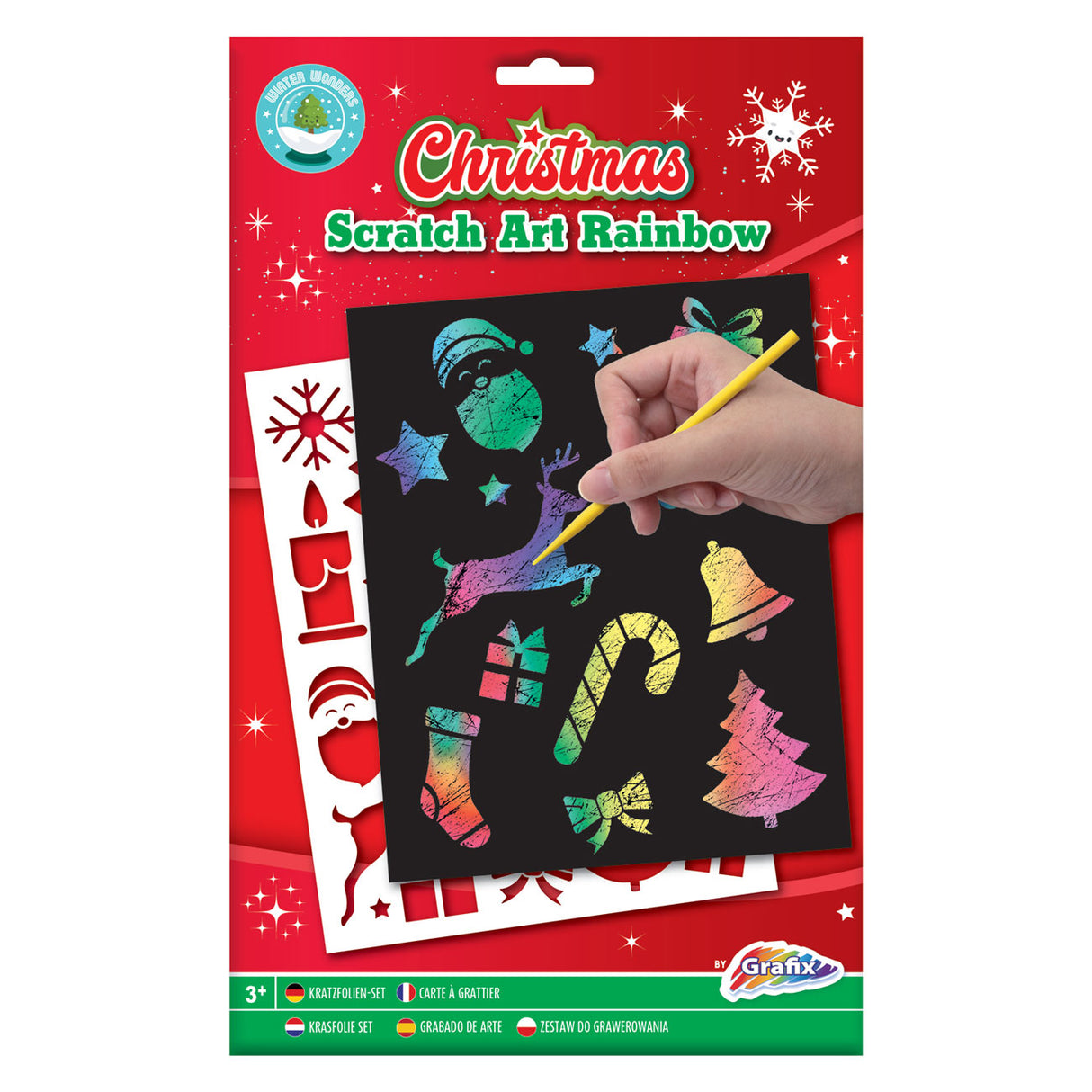 Grafix Scratchkunst Regenboog Kerst A5