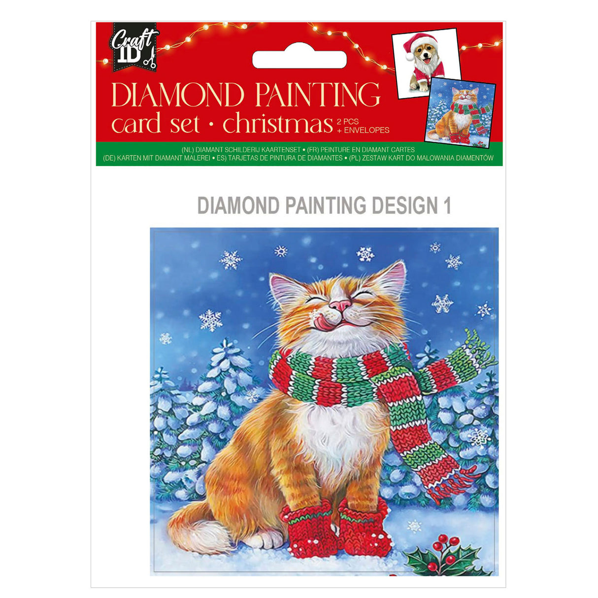 Grafix make your own Christmas cards diamond painting, 2 pcs.
