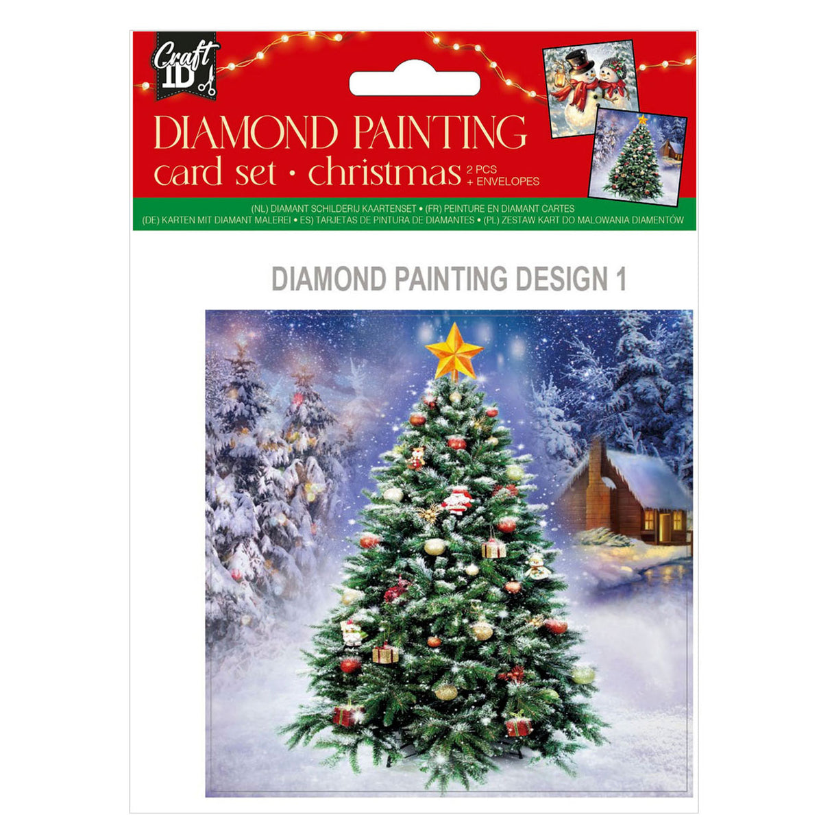 Grafix make your own Christmas cards diamond painting, 2 pcs.