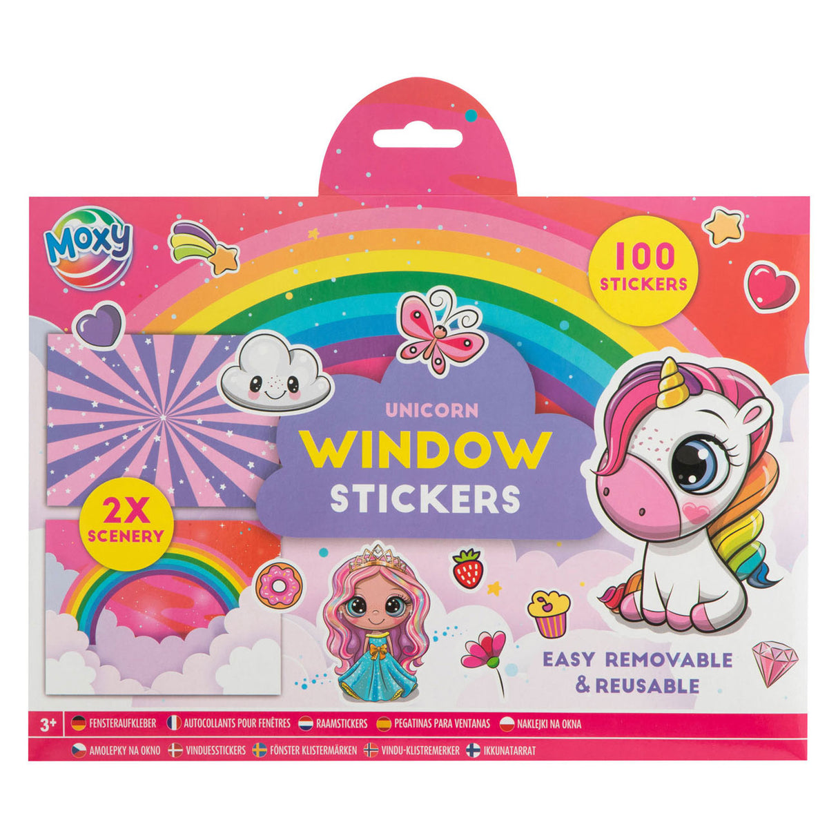 Creative Craft Group Raamstickers met 2 Sticker Scenes Eenhoorn, 100st.