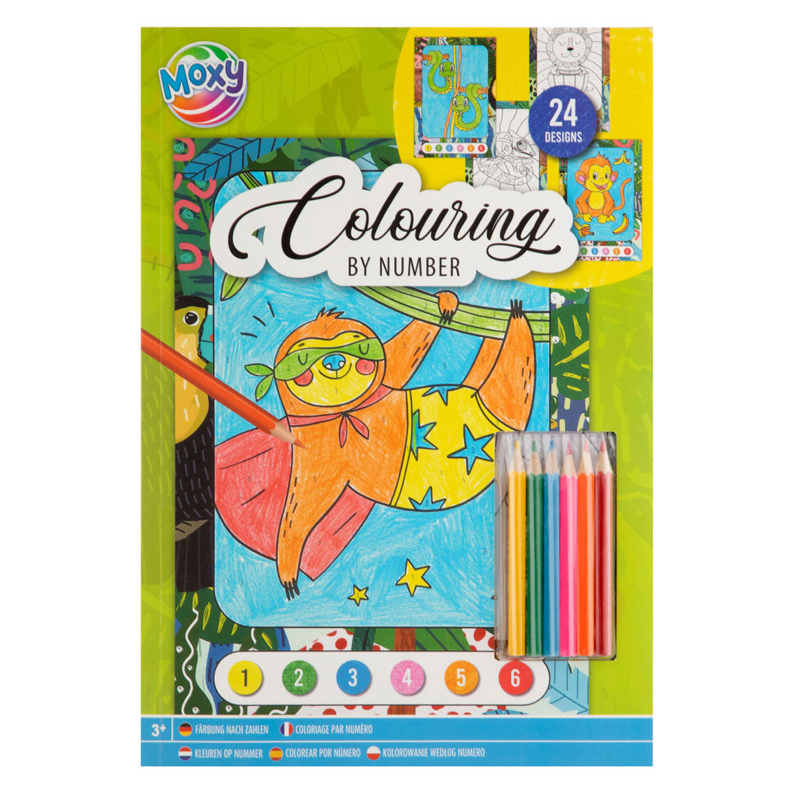 Creative Craft Group colors by number with 6 colored pencils