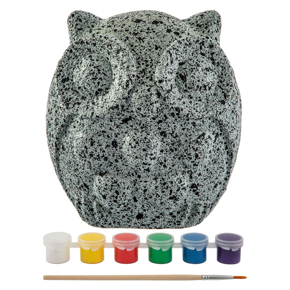 Creative Craft Group Stones Painting Owl Paint Set, 8DLG.