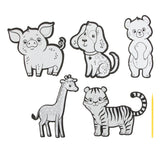Creative craft group scratch art stickers - animals, 6pcs.