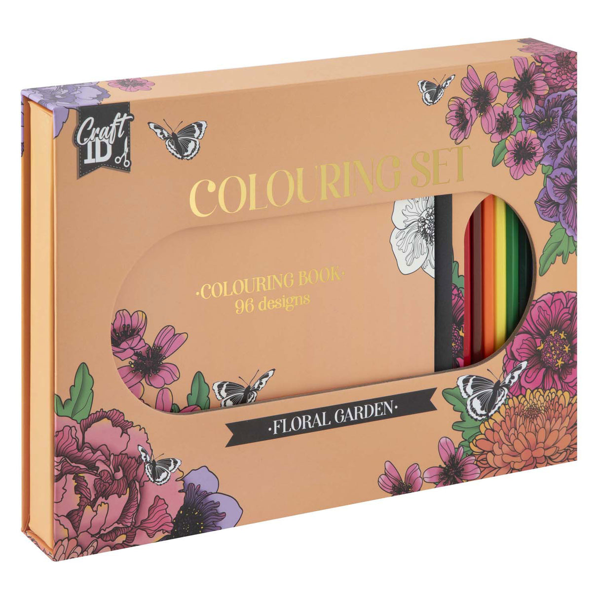 Fiori set di colori con 10 matite colorate