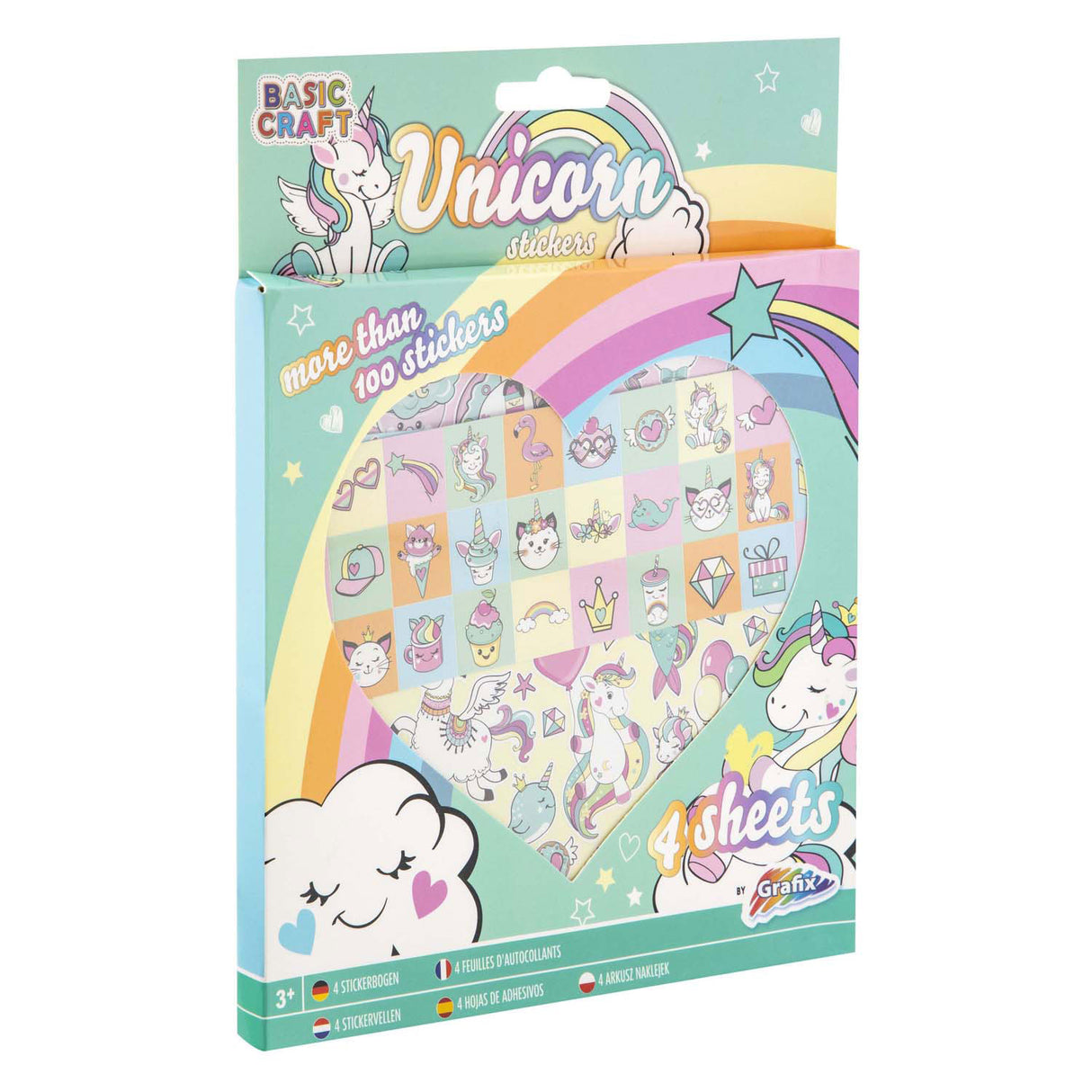 Creative craft group unicorn sticker set, 100 pcs.