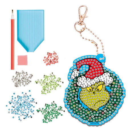Kreativ Handwierksgrupp Diamantmolerei Keychain de Grinch