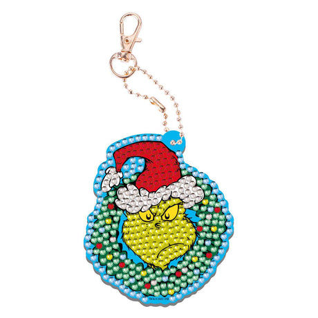 Kreativ Handwierksgrupp Diamantmolerei Keychain de Grinch