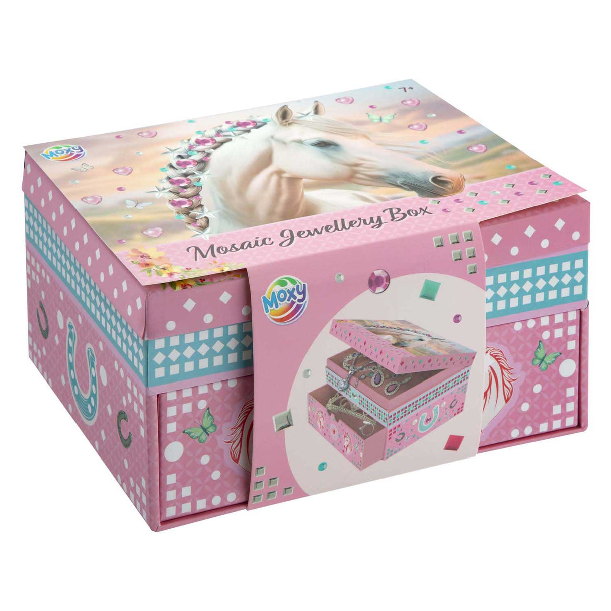 Moxy horse jewelry box mosaic decoration - craft set jewelry box - creative toys for girls from 3 years - gift tip home deco