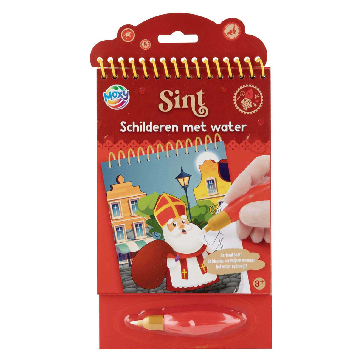 Creative craft group painting Sinterklaas with water