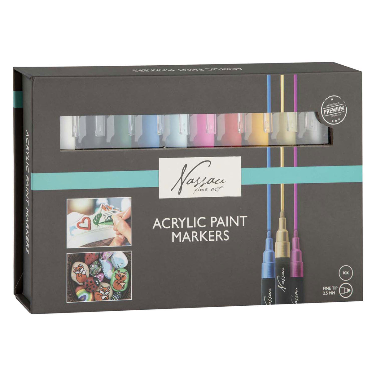 Nassau fine art nassau acrylic marker set - 10 pcs.