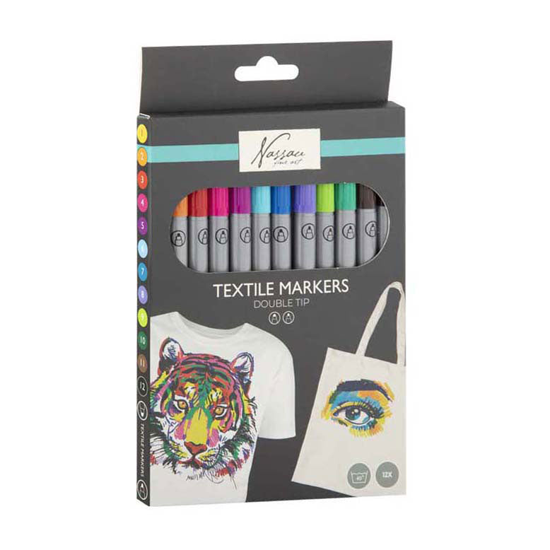 Creative craft group nassau textile dual markers - 12 pcs.