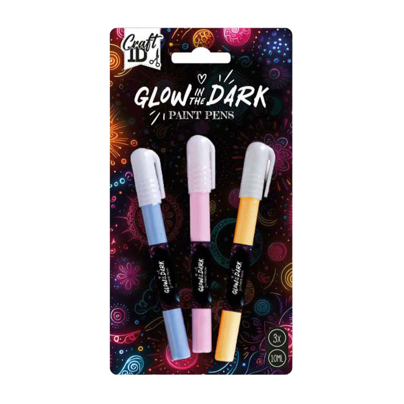 Creative craft group glow in the dark verfpennen - 3st.