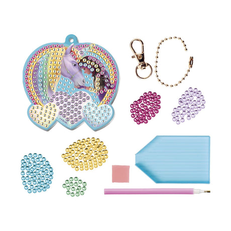 Moxy unicorn acadamh Diamond fáinne eochair péinteáil - 20.5x7.5 cm