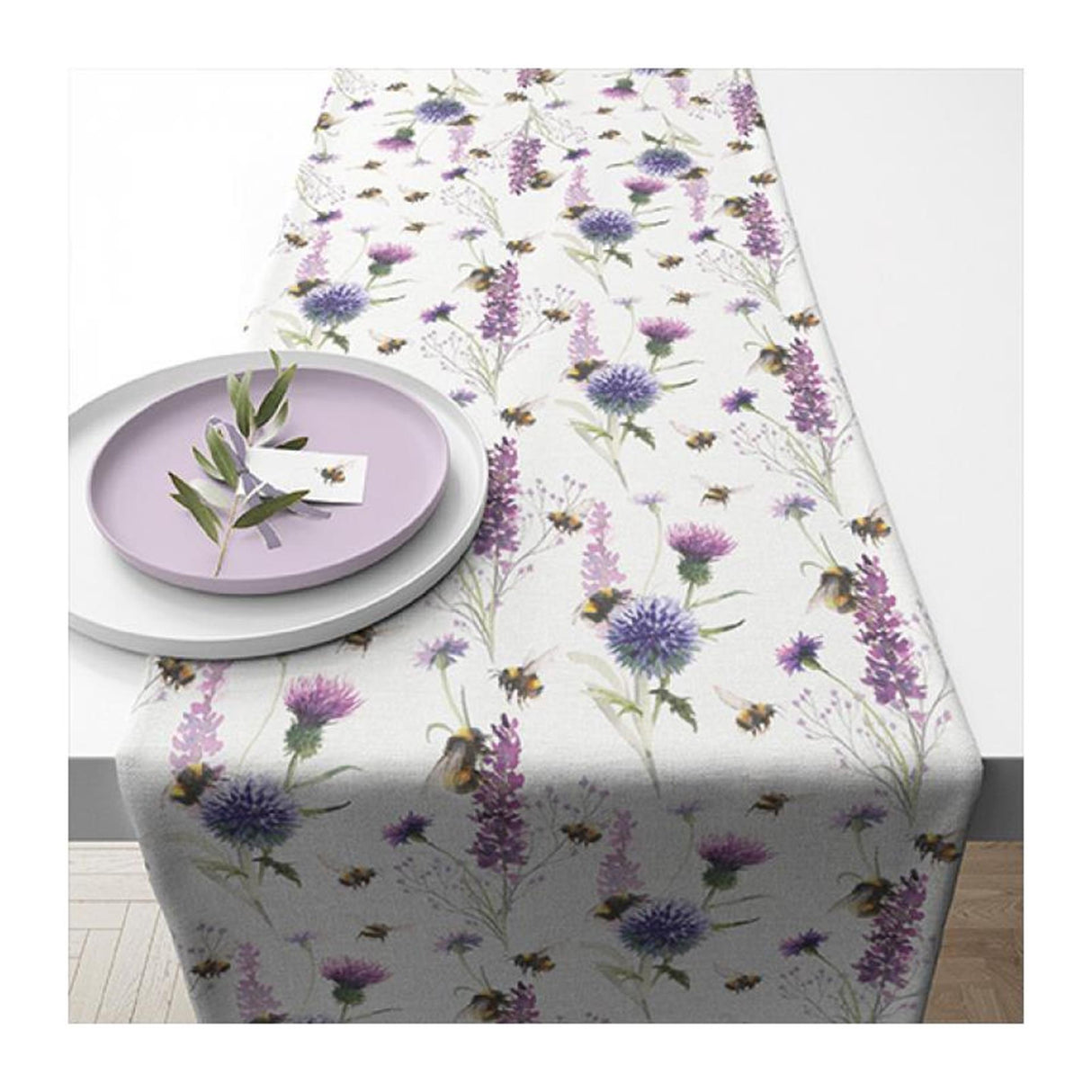 Ambiente table runner bumblebees meadow