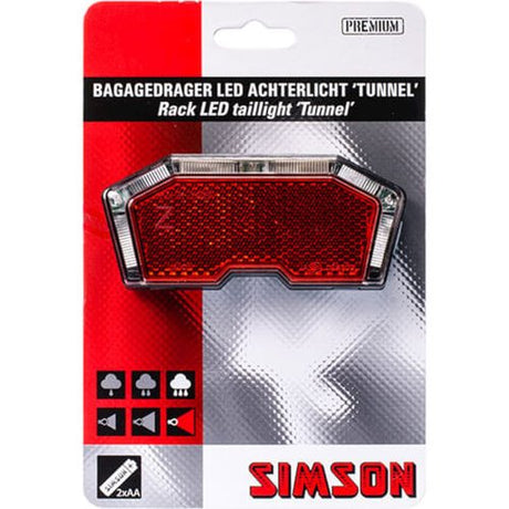 Simson -Batteriegepäck Rack Hecklicht Tunnel 3 LED -Auto